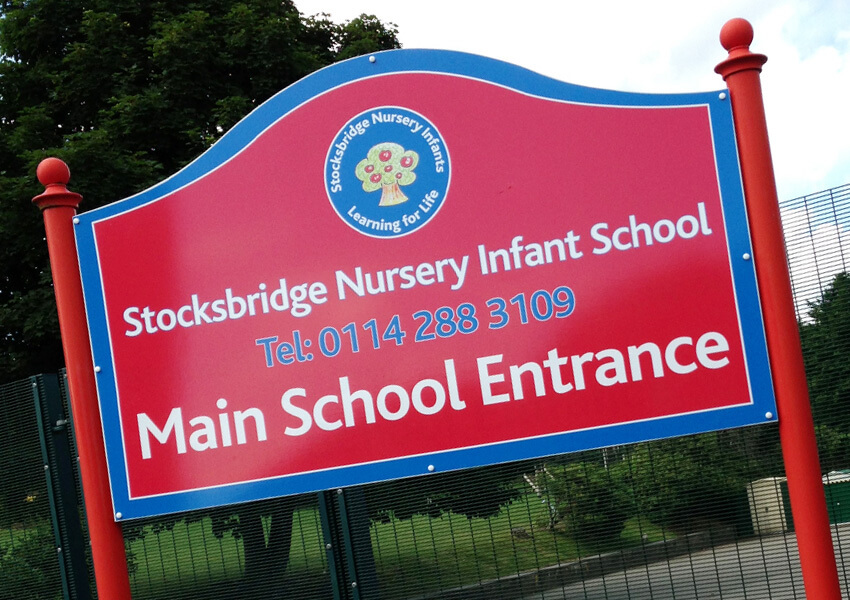 Infant School Signage at Stocksbridge NI - Design for Education