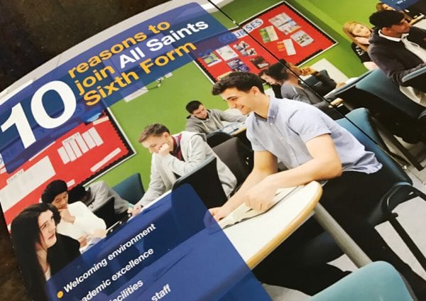 Sixth form prospectus for All Saints, Sheffield