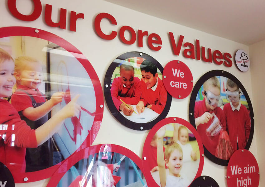 Stunning new wall displays and staff board at Beech Street Primary