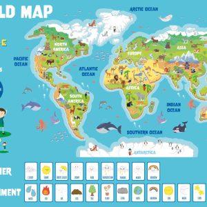 School World Map Wall Display For Early Years