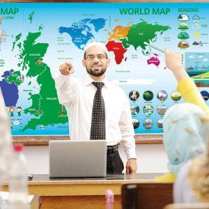 World and UK map for primary schools