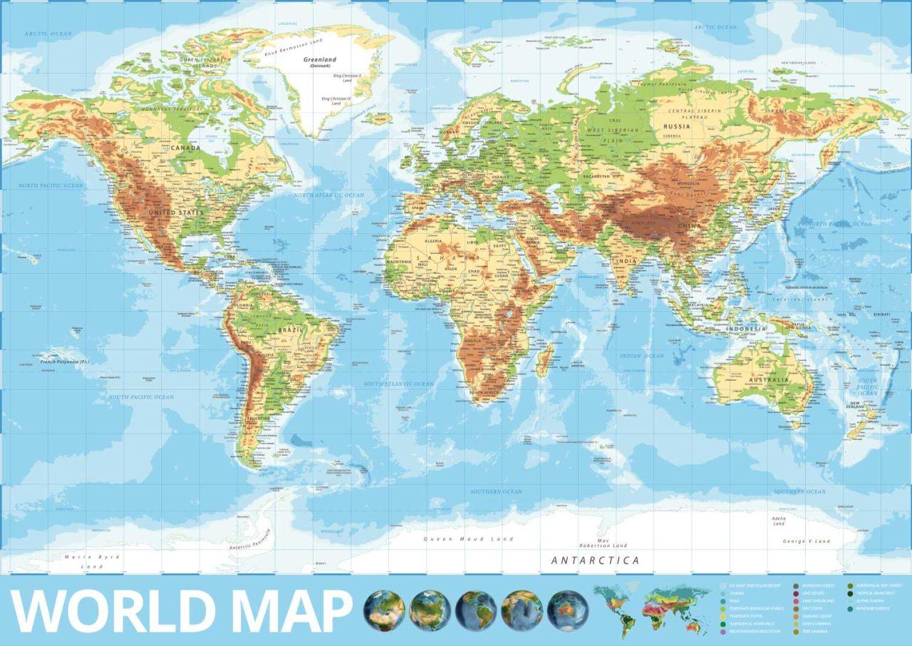 Topographical World Map for Primary Schools - Design For Education