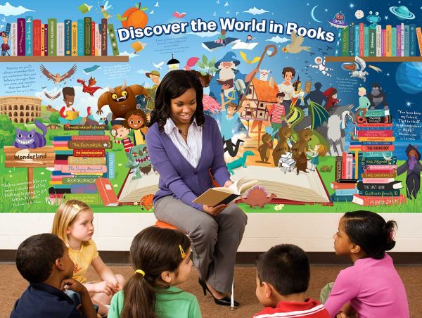 Discover the World In Books Wall Art Primary