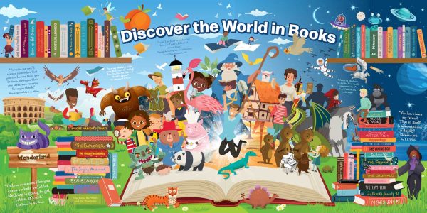 Discover the World In Books Wall Art Primary