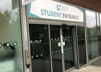 Student entrance signage